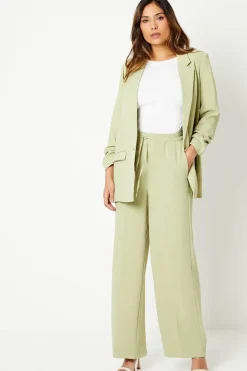 Drawstring Tie Waist Wide Leg Trouser
