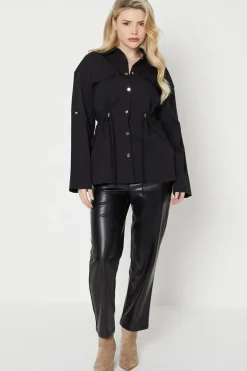 Drawstring Waist Shacket