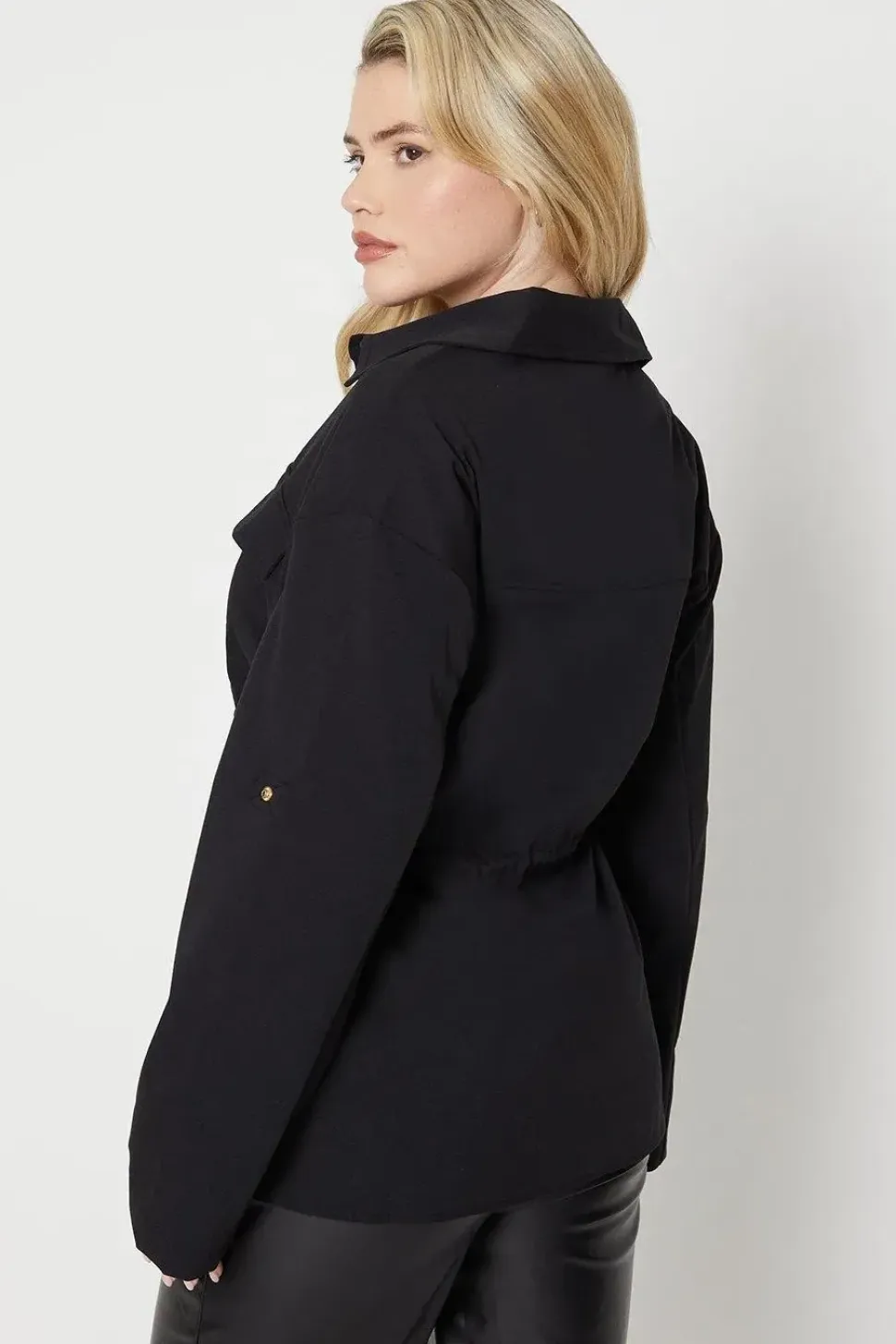 Drawstring Waist Shacket
