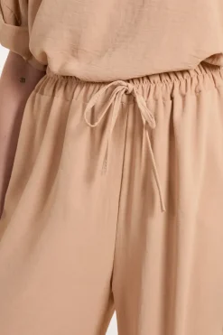 Drawstring Wide Leg Trousers