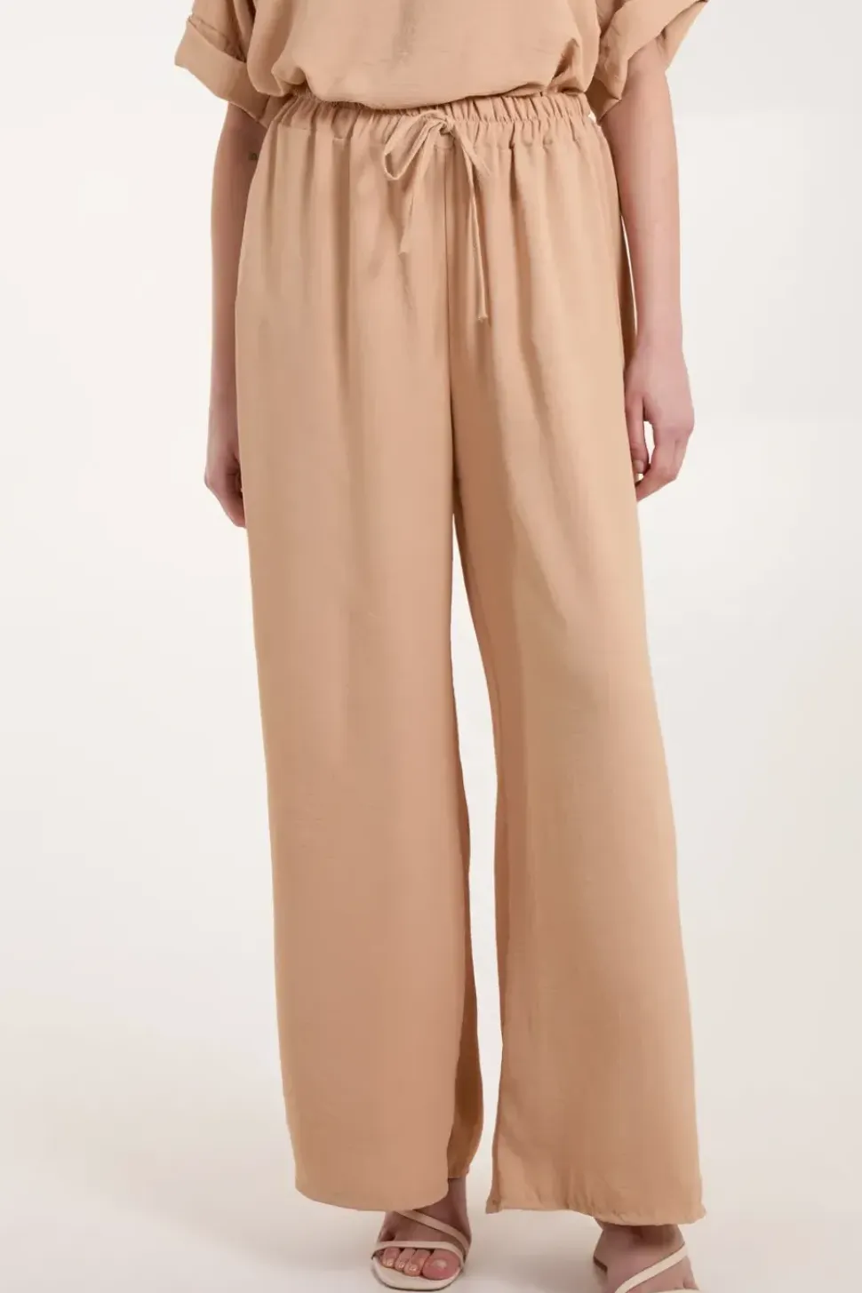 Drawstring Wide Leg Trousers