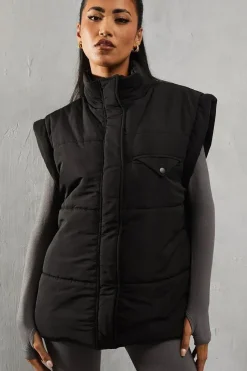 Drop Shoulder Padded Gilet