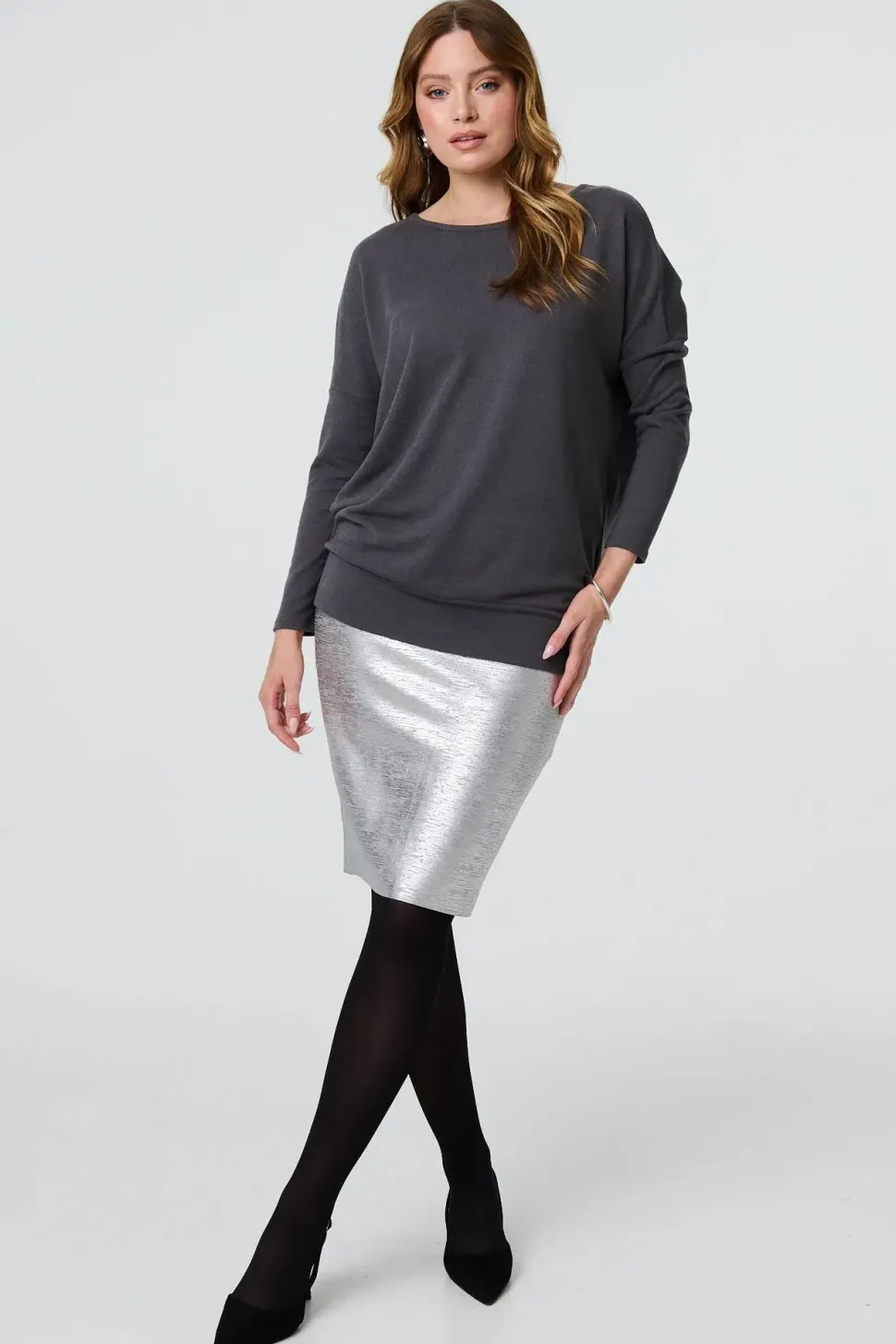 Drop Shoulder Relaxed Knit Top