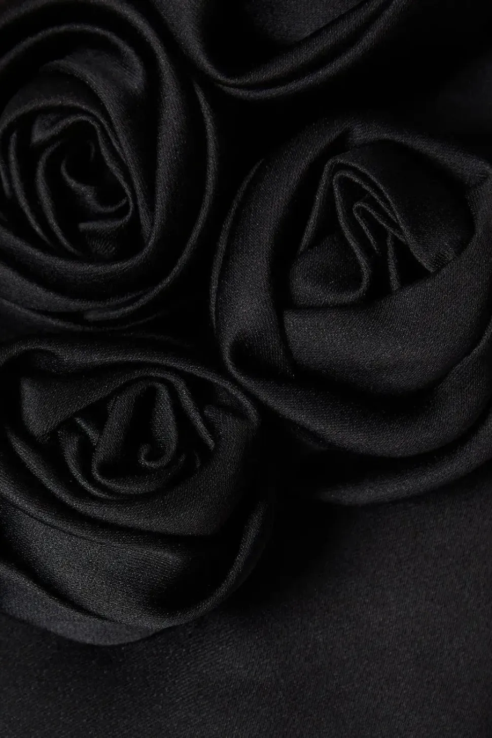 3d Rose One Shoulder Structured Satin Column Maxi Dress