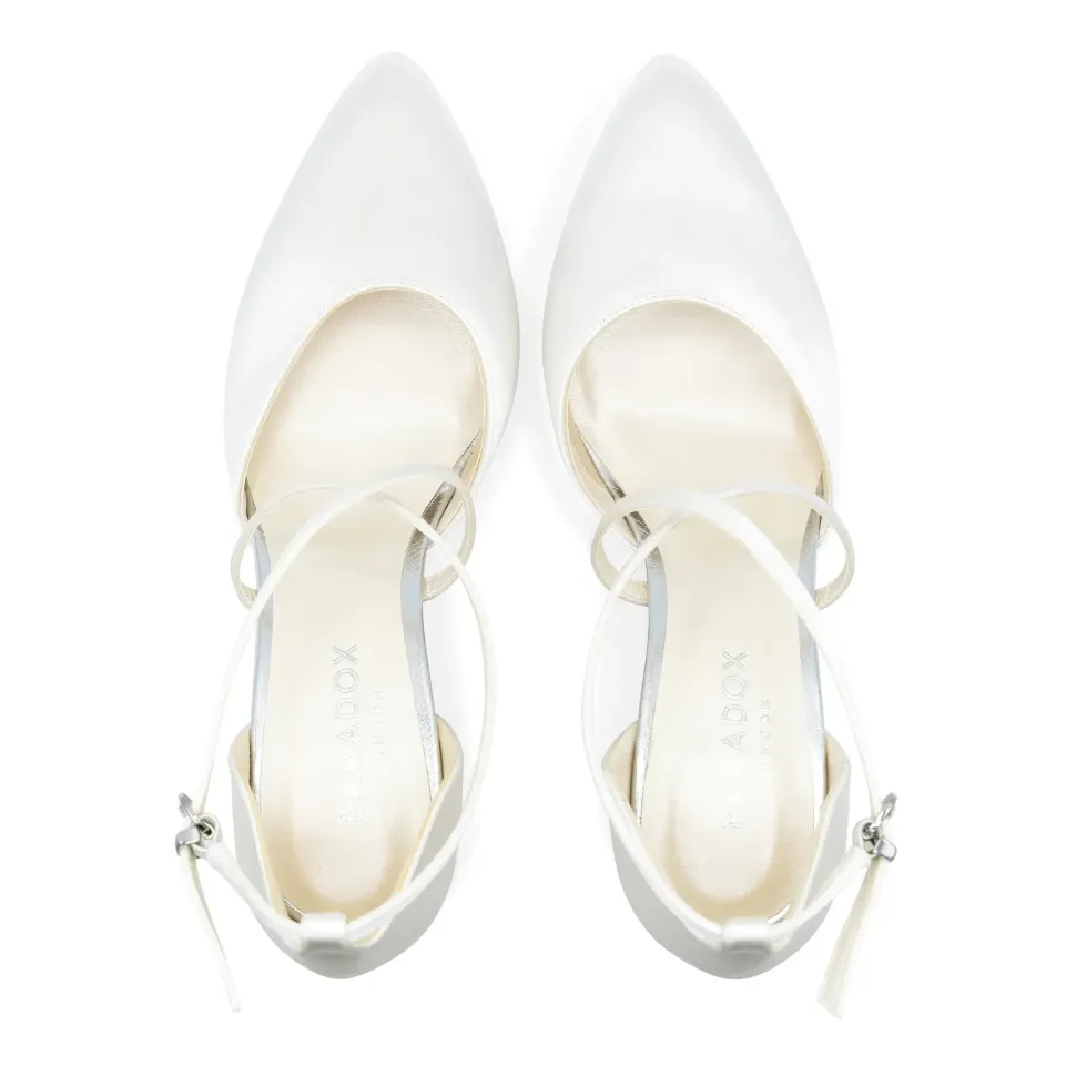 Dyeable satin 'Alysha' High Block Heel Court Shoes