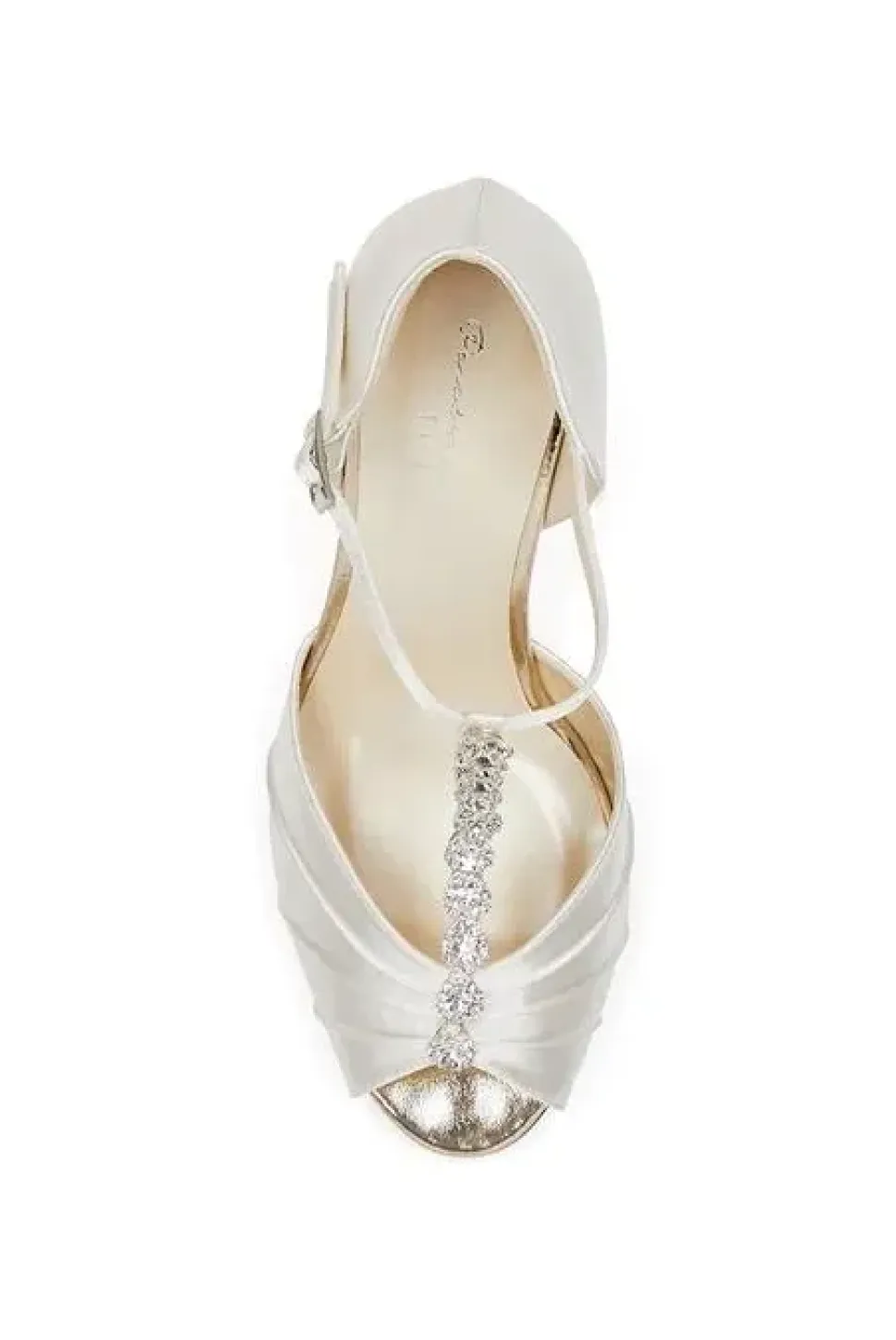 Dyeable Satin 'Beccy' Extra Wide Fit Mid Heel T-Bar Sandals