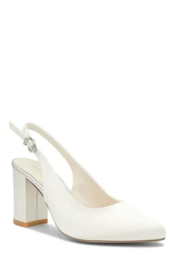 Dyebale Satin 'Alston' High Block Heel Sling Back