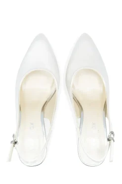 Dyebale Satin 'Alston' High Block Heel Sling Back