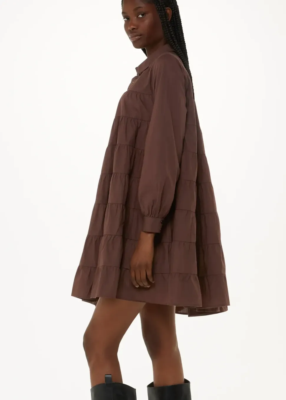 Edie Tiered Trapeze Mini Dress-