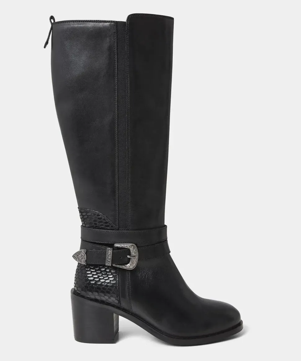 Elasticated Premium Leather Riding Boots