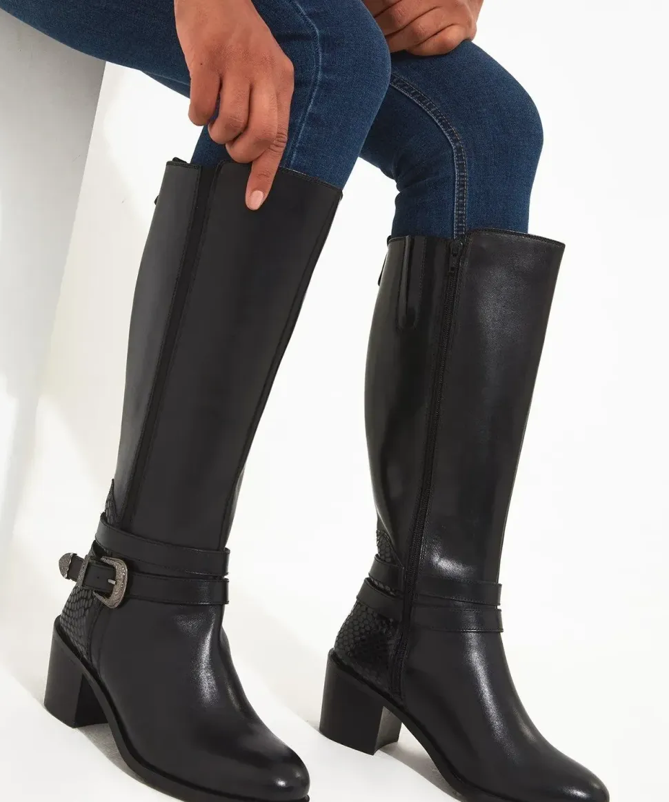 Elasticated Premium Leather Riding Boots