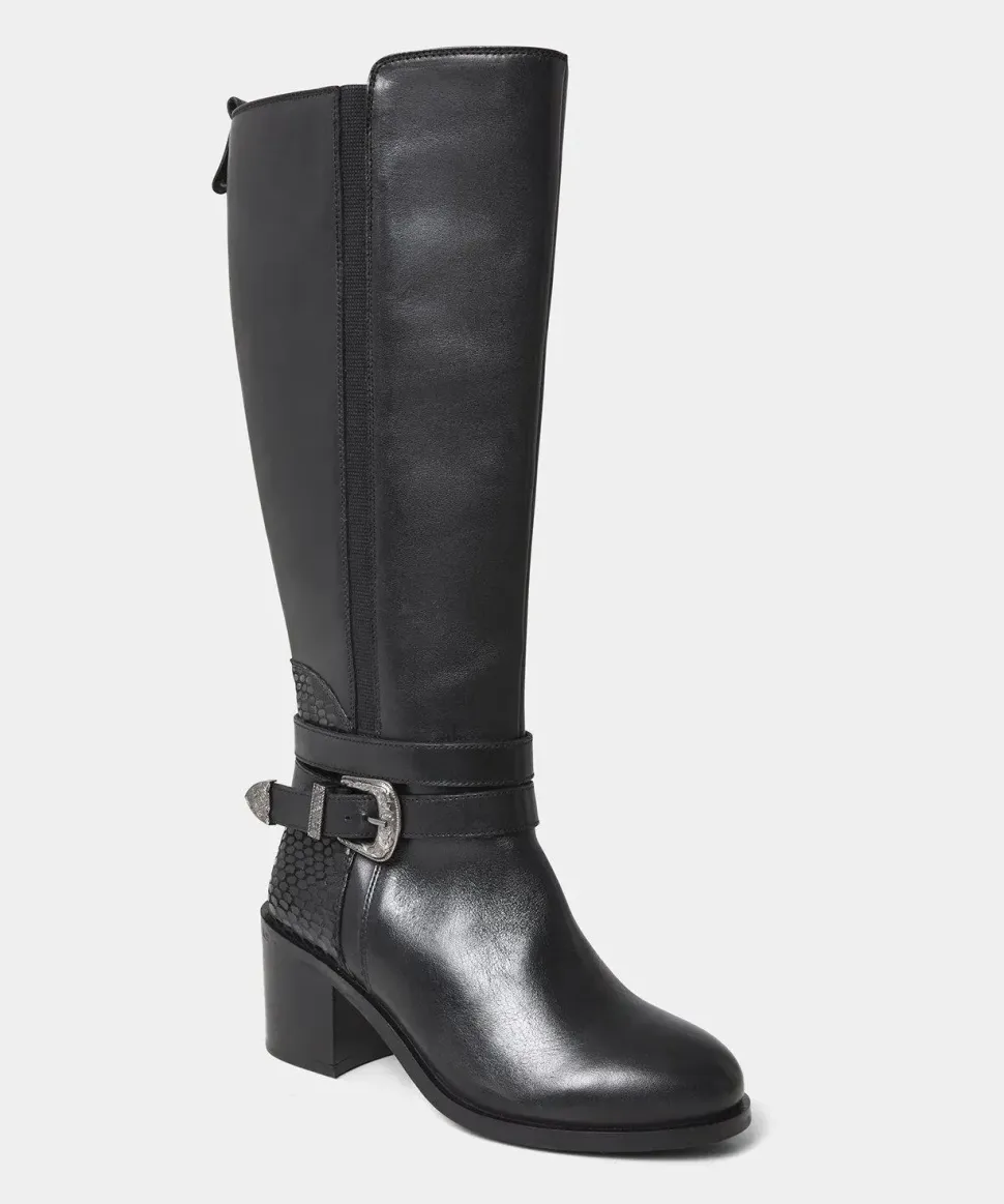 Elasticated Premium Leather Riding Boots