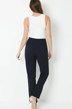 Elasticated Waist Pintuck Detail Tapered Trouser