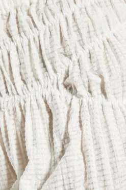 Elastic Detail Textured Maxi Skirt