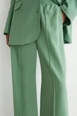 Elastic Waist Wide Leg Trousers