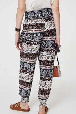 Elephant Print High Waist Harem Pants