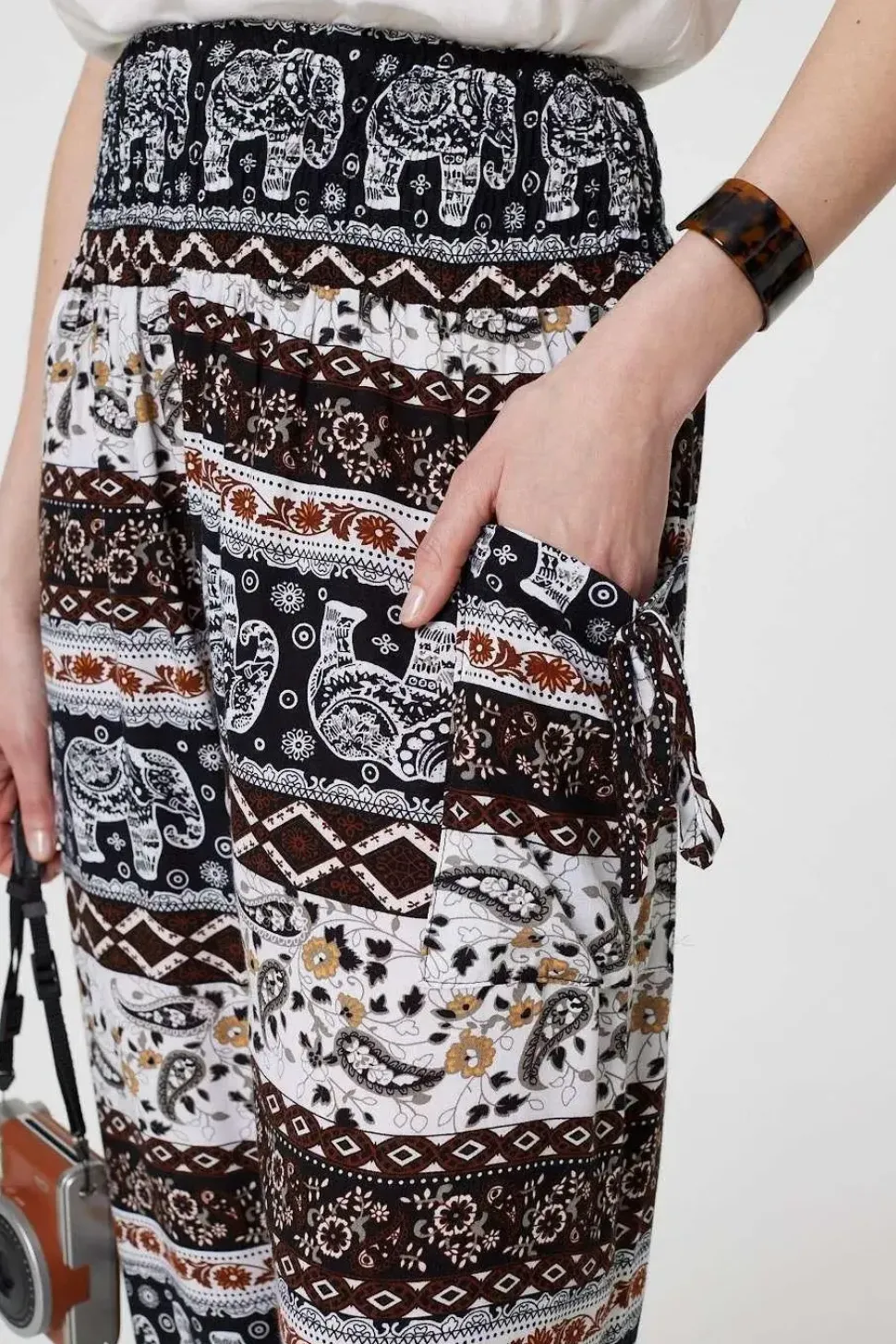 Elephant Print High Waist Harem Pants