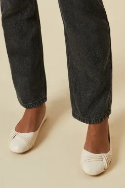 Eliza Ruched Detail Flat Ballet Pumps