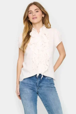 Elli Short Sleeve Ruffles Blouse-