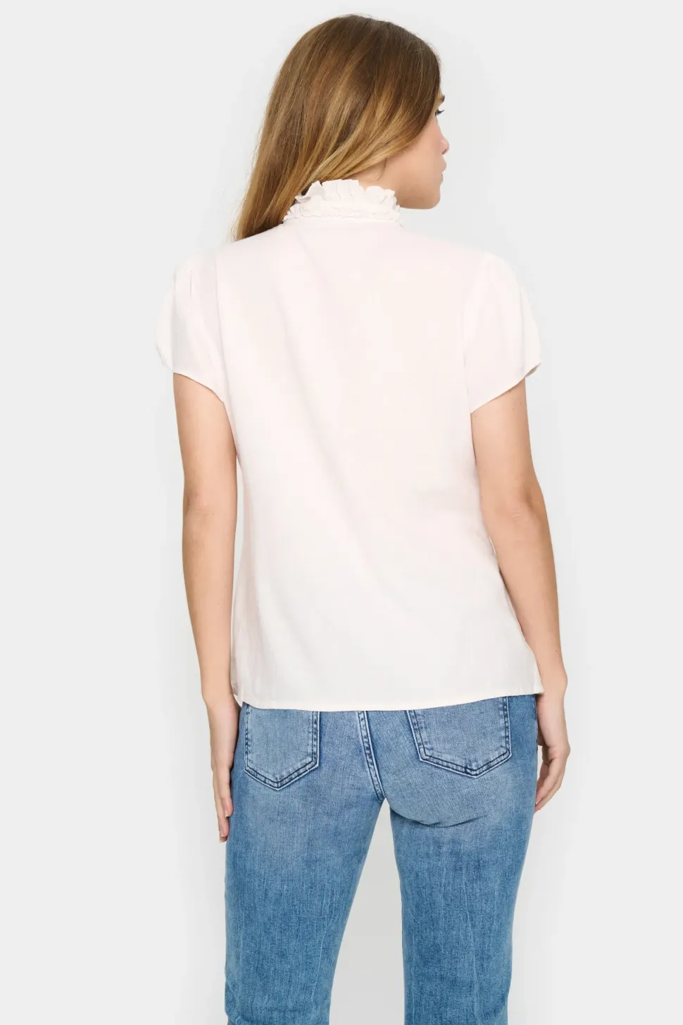 Elli Short Sleeve Ruffles Blouse-