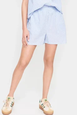 Elmiko High-waisted Wide Legs Shorts-Striped