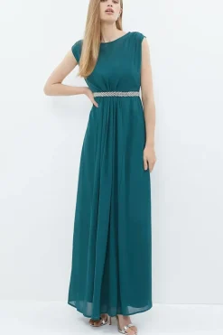Embellished Belt Maxi Dress