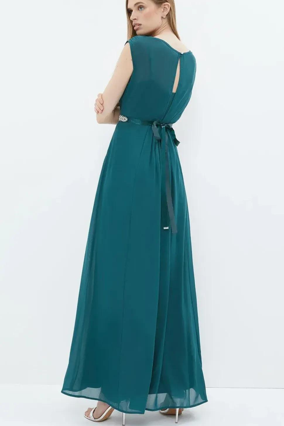 Embellished Belt Maxi Dress