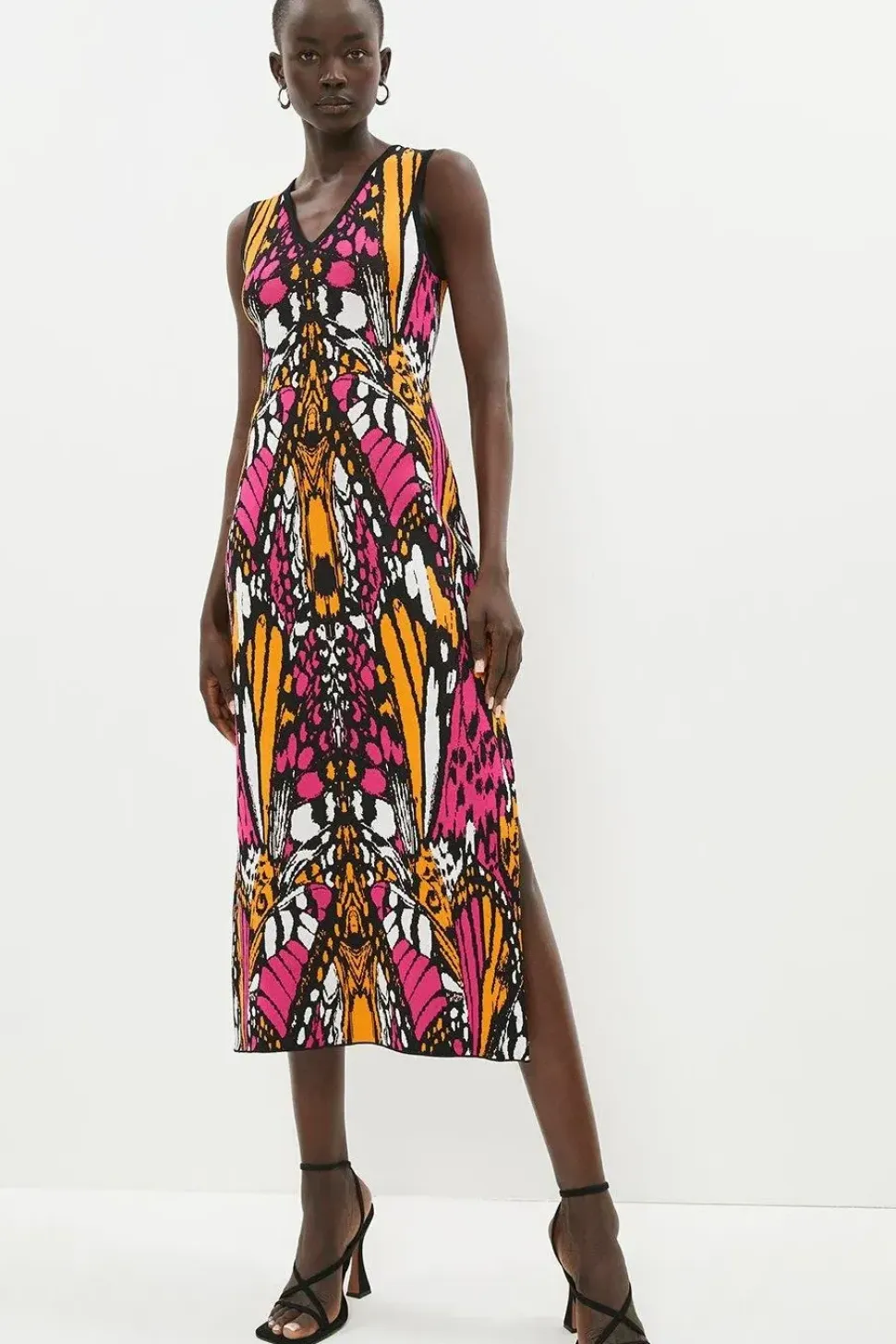 Embellished Butterfly Jacquard Maxi Dress