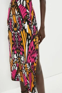 Embellished Butterfly Jacquard Maxi Dress