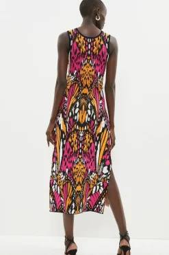 Embellished Butterfly Jacquard Maxi Dress