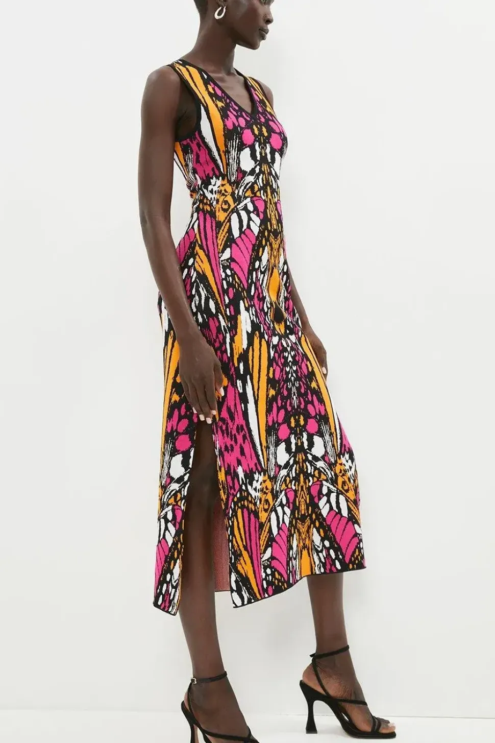 Embellished Butterfly Jacquard Maxi Dress