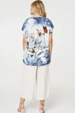 Embellished Floral Tunic Top