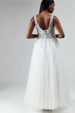 Embellished Lace Full Skirted Wedding Dress