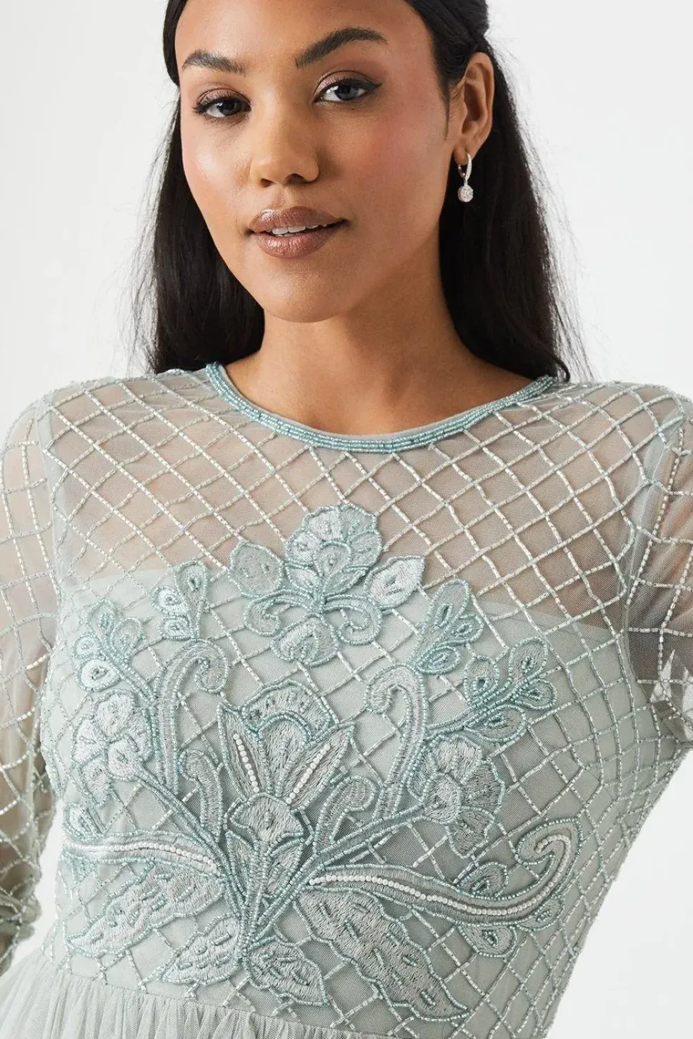 Embellished Mesh Two In One Bridesmaids Dress