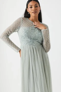 Embellished Mesh Two In One Bridesmaids Dress