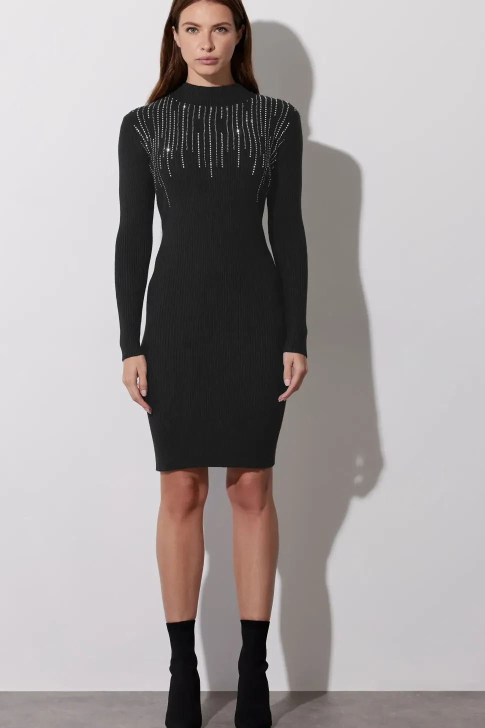 Embellished Neckline Dress