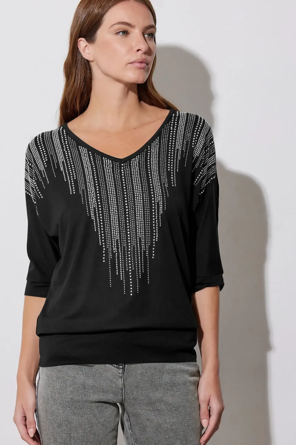 Embellished Neckline Top