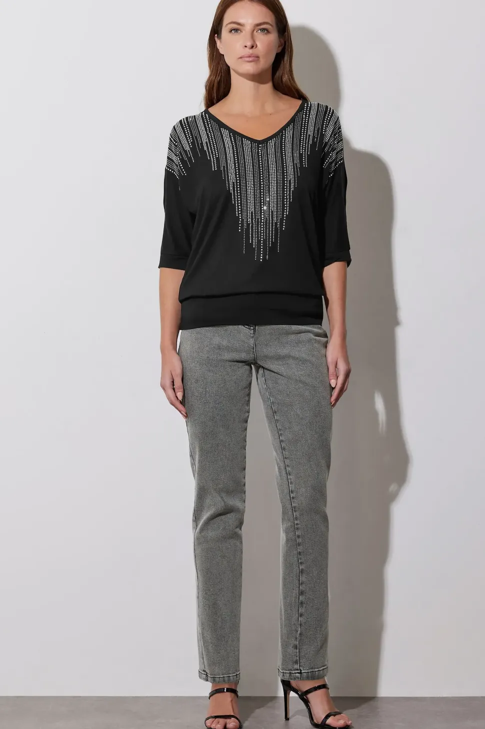 Embellished Neckline Top