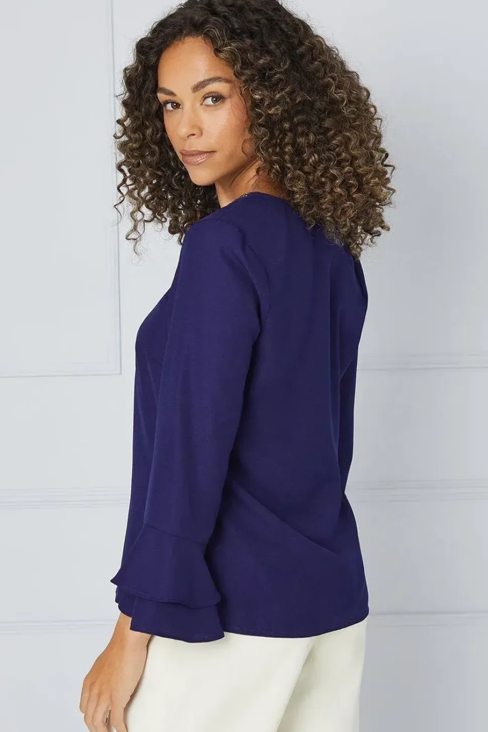 Embellished Ruffle Sleeve Top