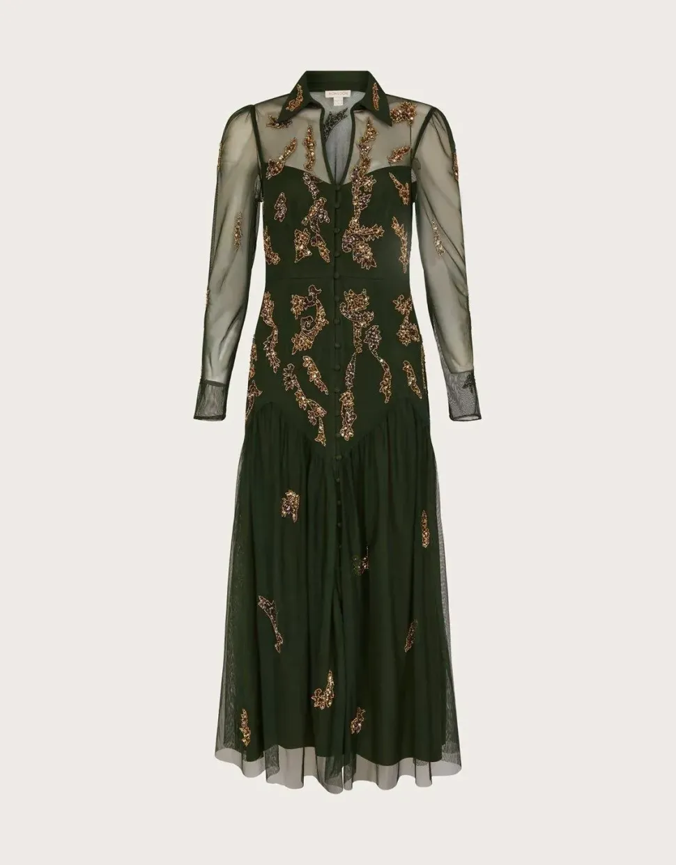 Embellished Shirt Dress