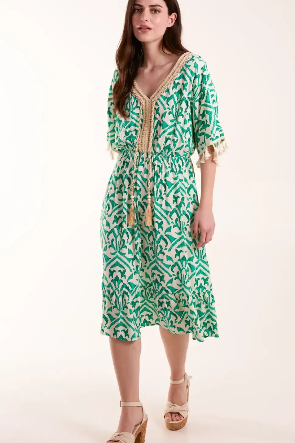 Embellished Tiered Mini Dress