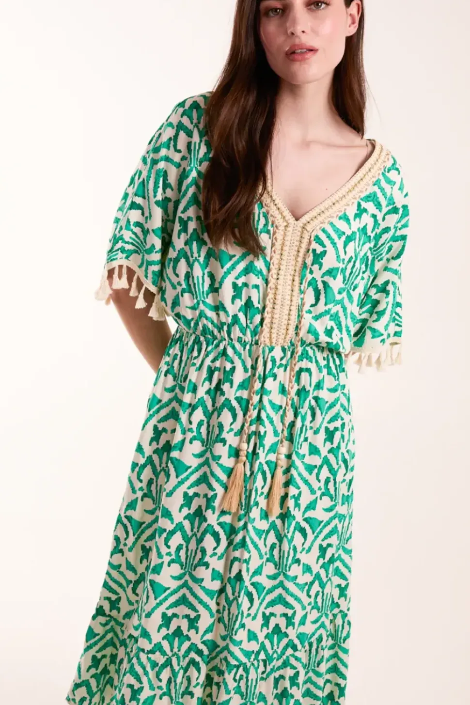 Embellished Tiered Mini Dress