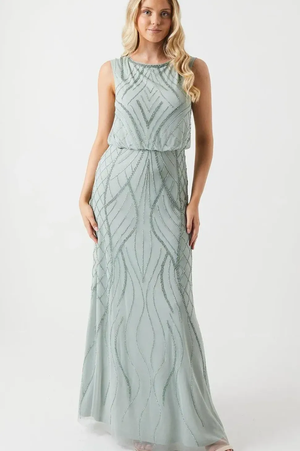 Embellished V Back Bridesmaid Maxi Dress