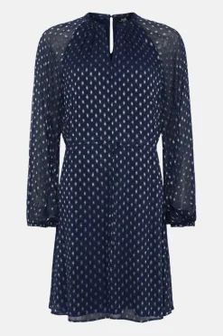 Embellished Viscose Satin Ruffle Midi Dress