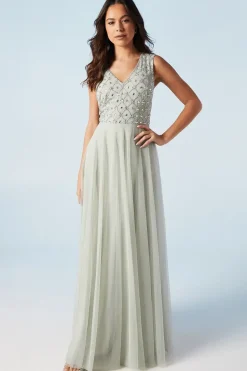 Embellished V Neck Two In One Bridesmaid Dress