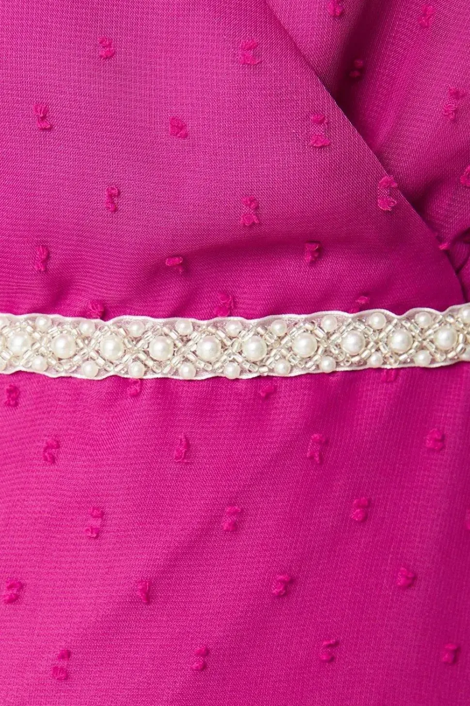 Embellished Waist Ruffle Midi Dress