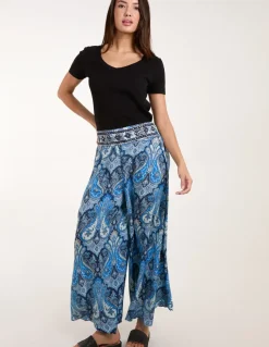 Embellished Waist Wide Leg Trouser