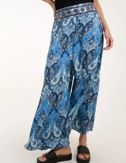 Embellished Waist Wide Leg Trouser