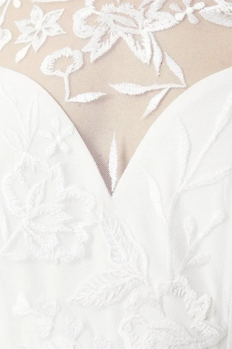 Embroidered Bodice Maxi Wedding Dress