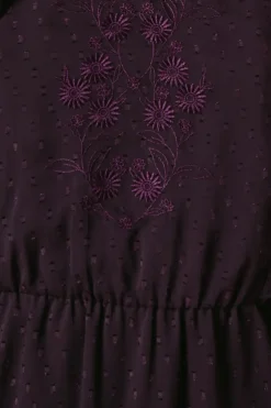 Embroidered Dobby Chiffon Mini Dress